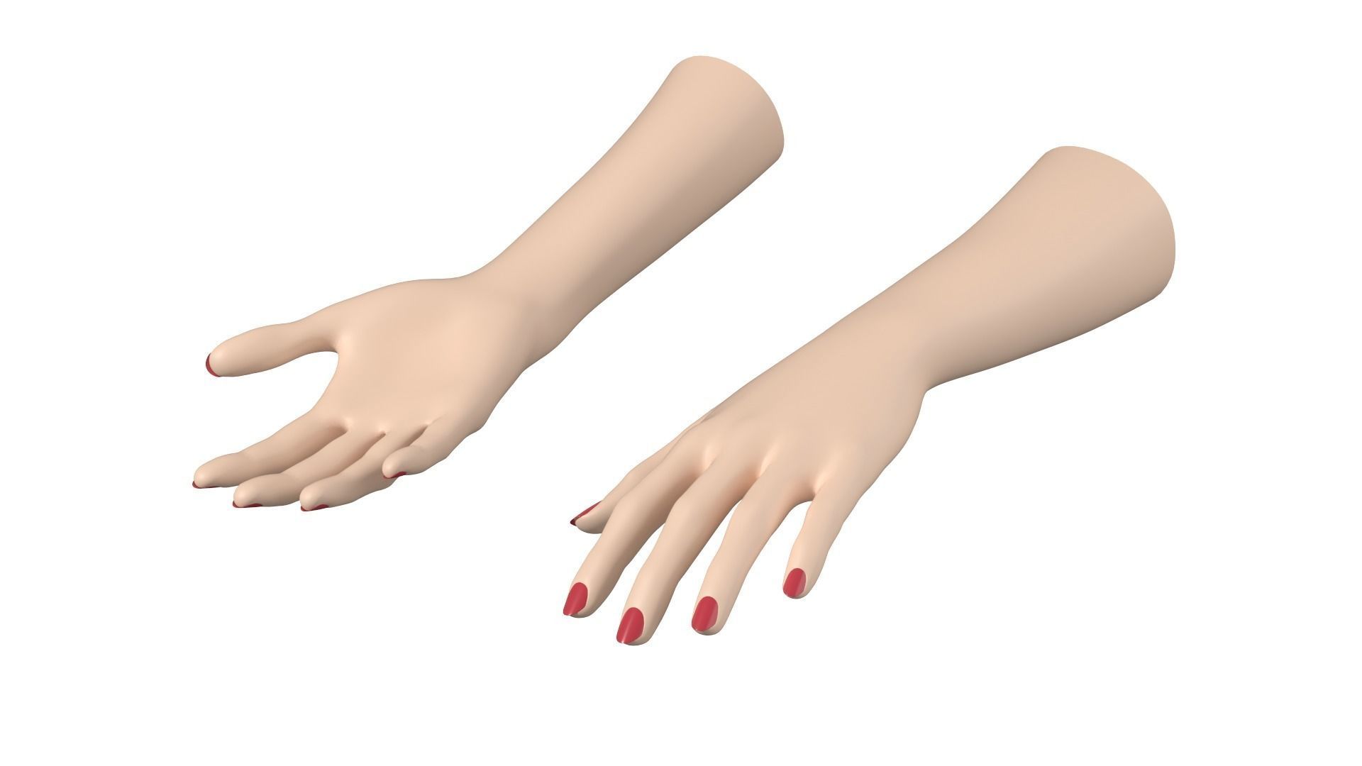 Female Hands Gesture 01 Base Mesh 3D model_9