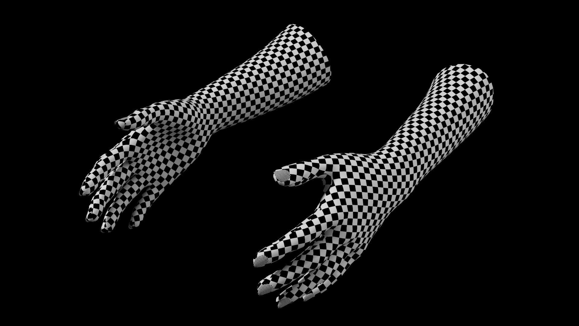 Female Hands Gesture 01 Base Mesh 3D model_25