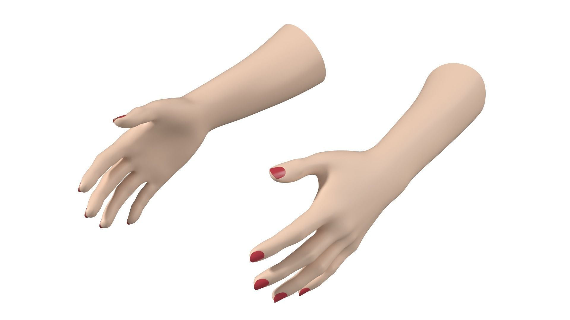 Female Hands Gesture 01 Base Mesh 3D model_3