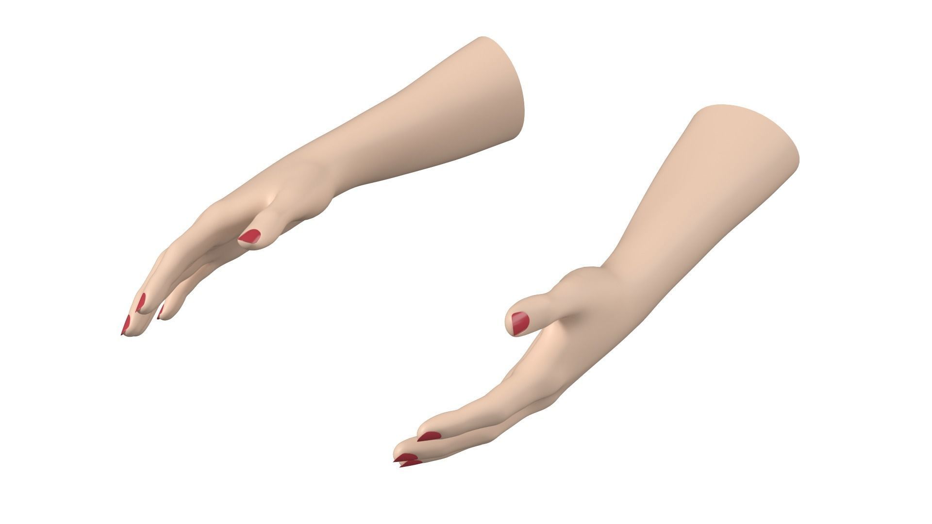 Female Hands Gesture 01 Base Mesh 3D model_4