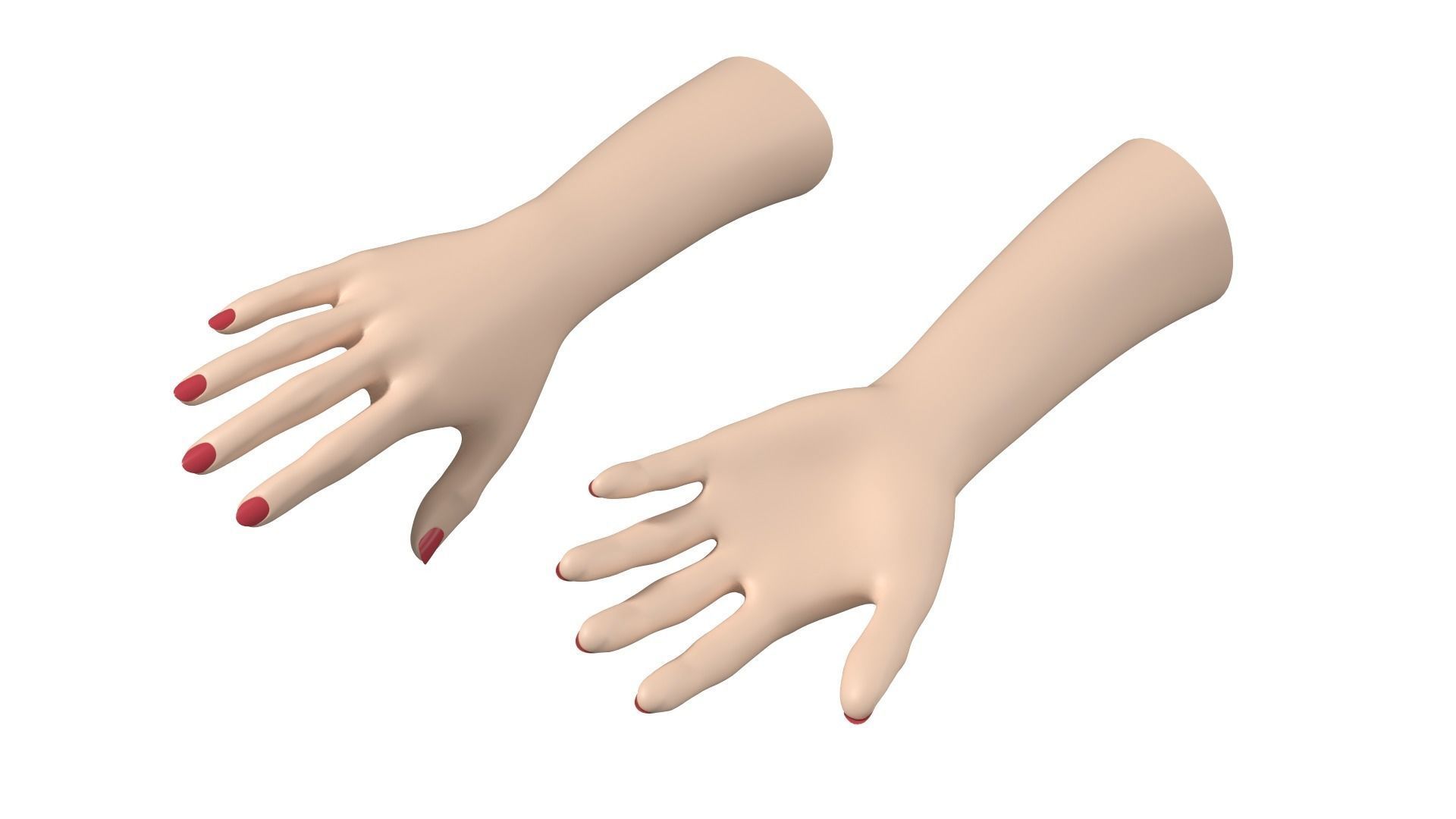 Female Hands Gesture 01 Base Mesh 3D model_6