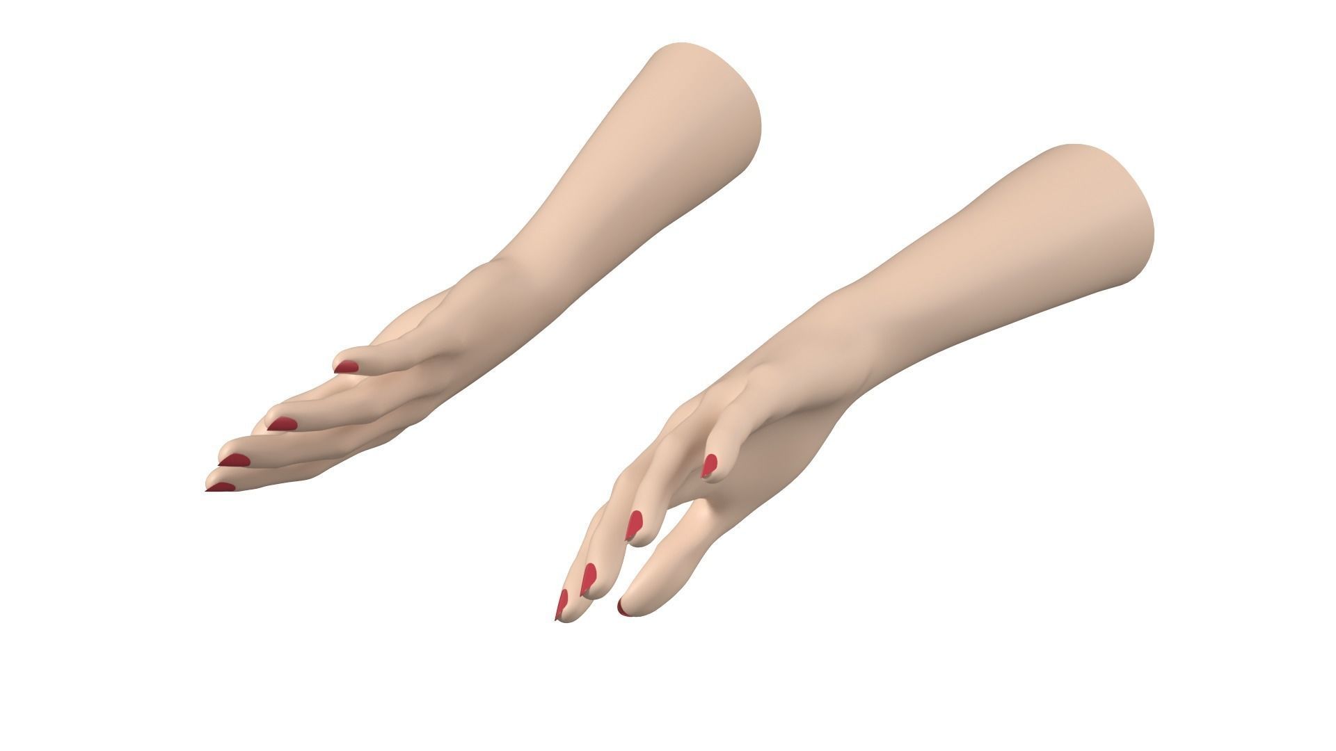 Female Hands Gesture 01 Base Mesh 3D model_8