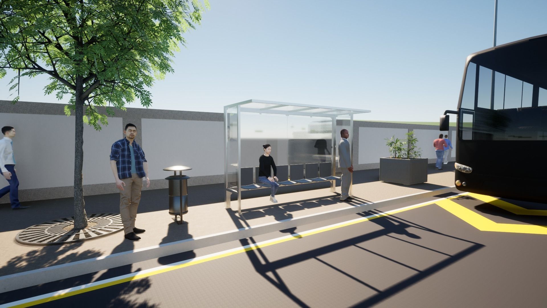 Bus Stop - Bus Station 01 3D model_10