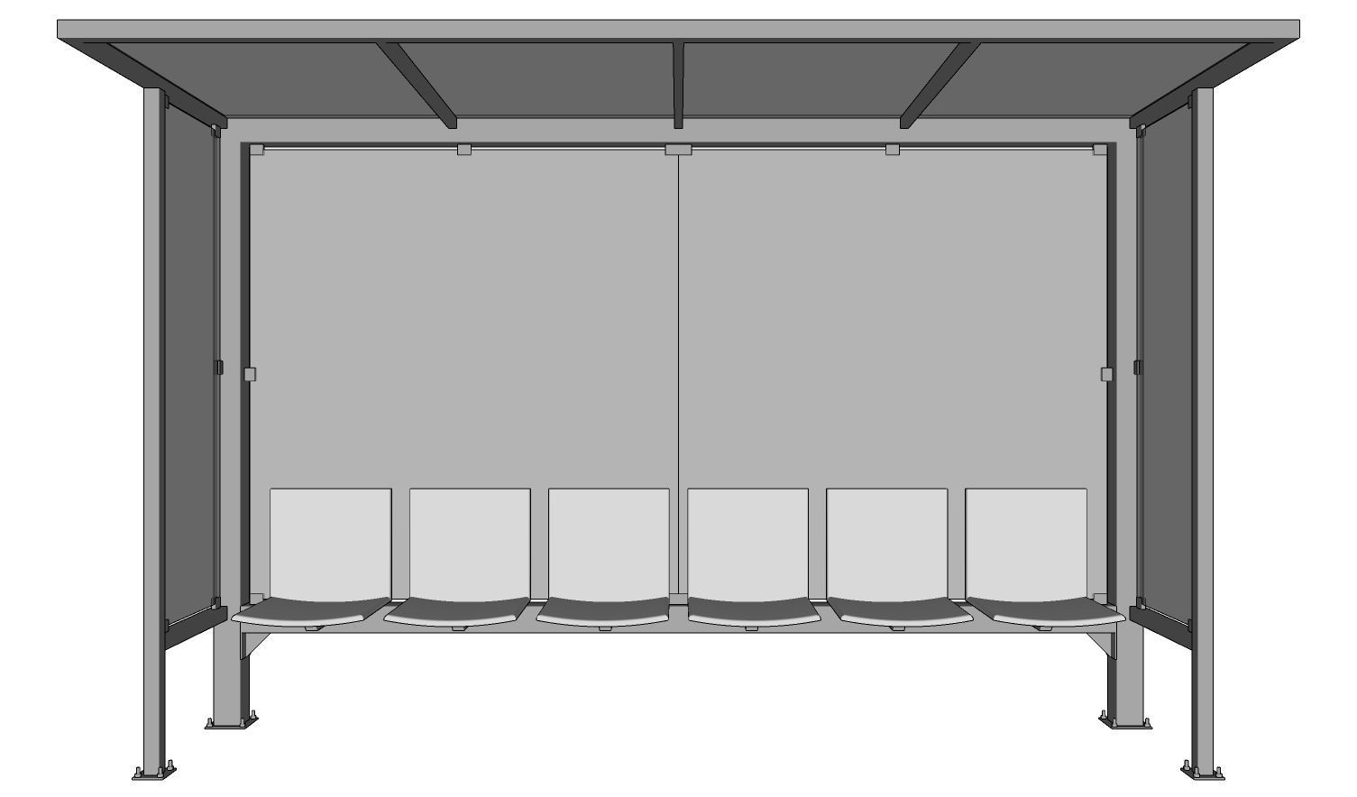Bus Stop - Bus Station 01 3D model_2