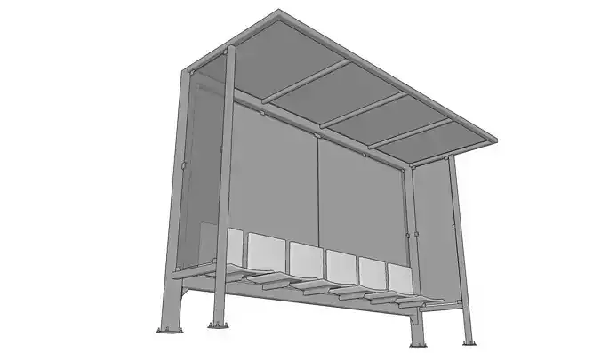 Bus Stop - Bus Station 01 3D model