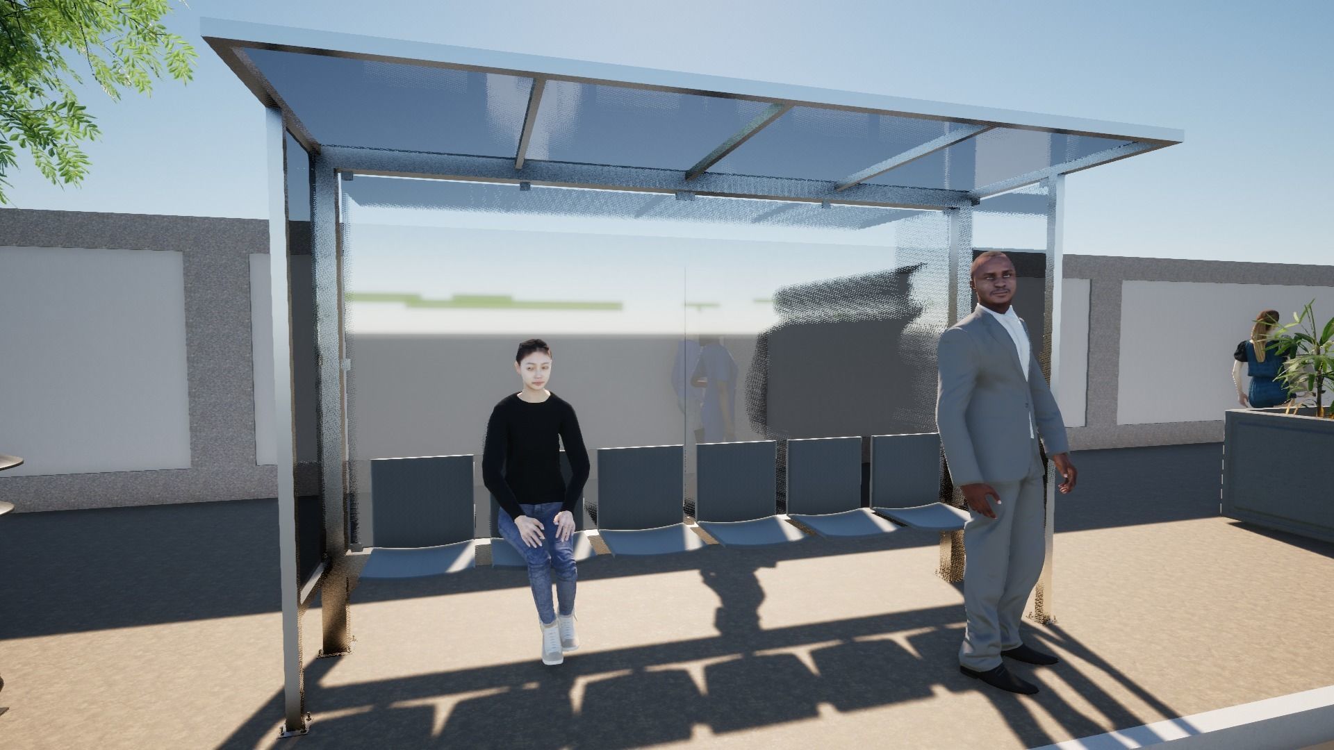Bus Stop - Bus Station 01 3D model_13