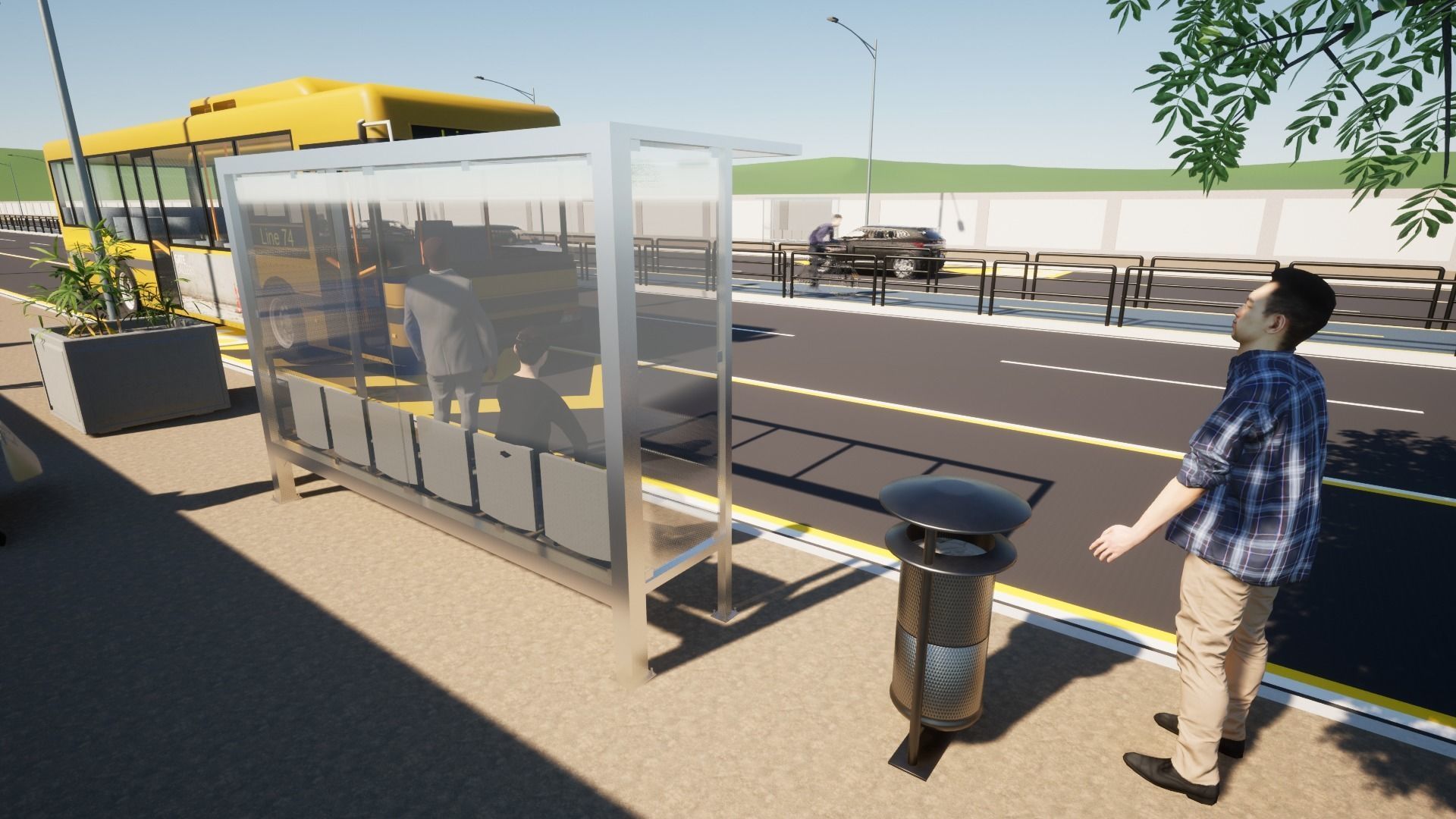 Bus Stop - Bus Station 01 3D model_14