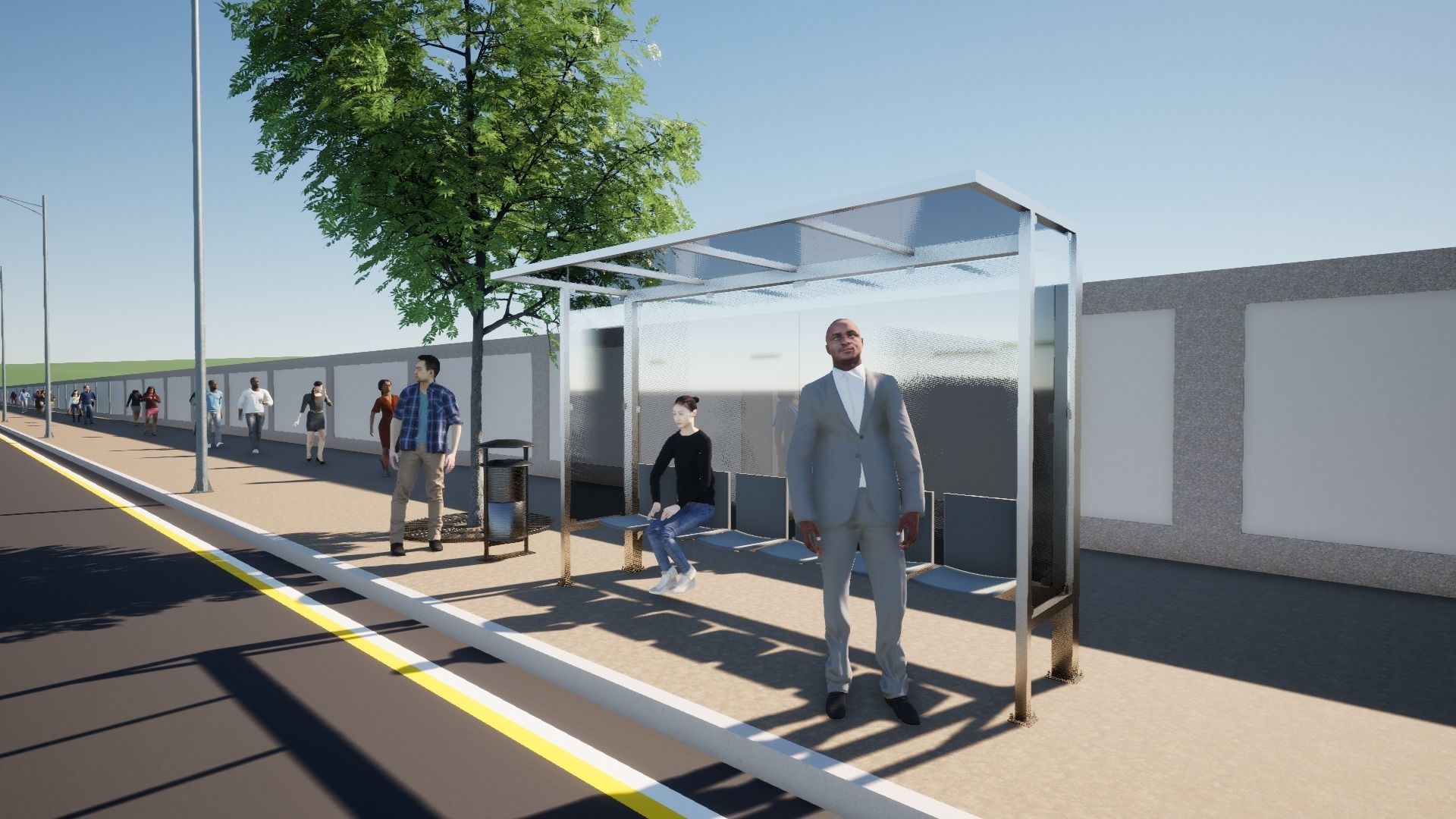 Bus Stop - Bus Station 01 3D model_12