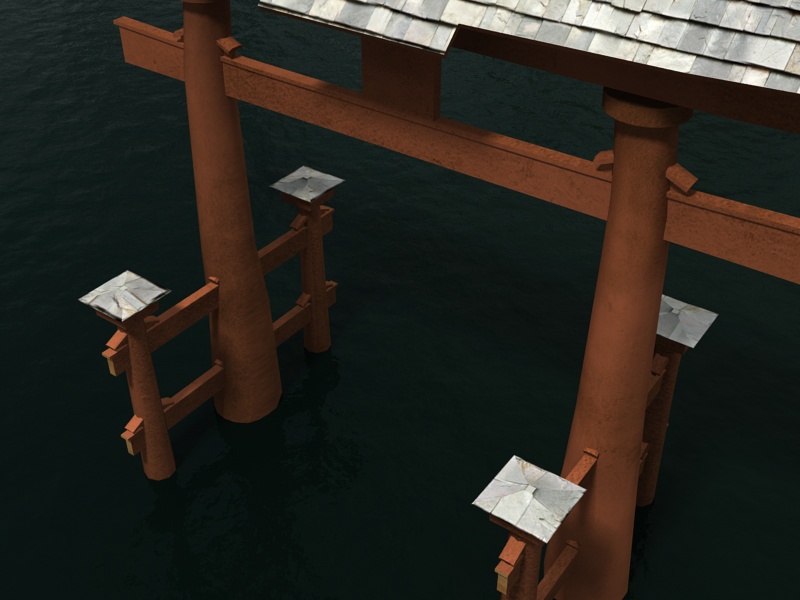 Miyajima Torii Low-poly 3D model_1