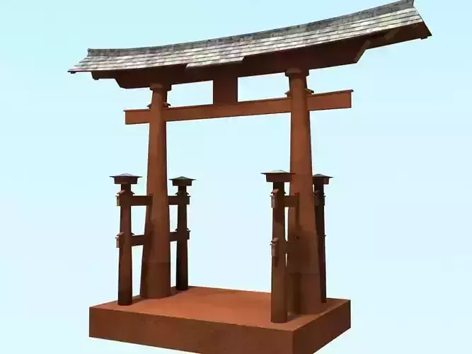 Miyajima Torii Low-poly 3D model