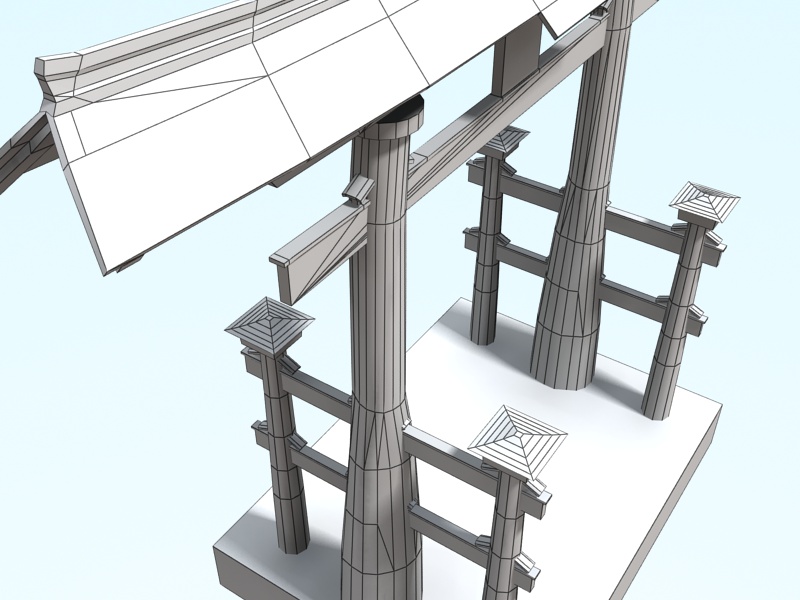 Miyajima Torii Low-poly 3D model_3