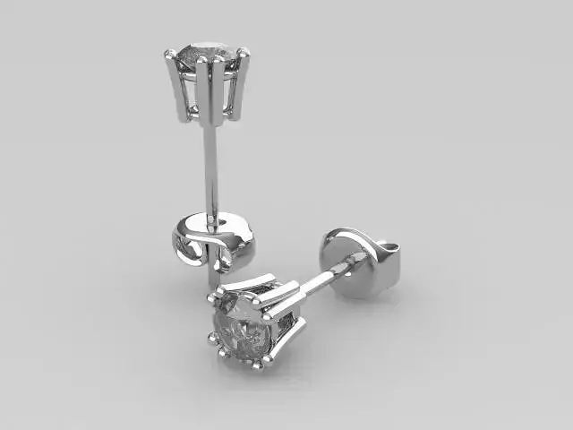 EARRINGS WITH FOUR ROUND DOUBLE CLAWS