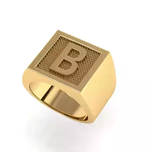letter B ring 3D print model letter B ring 3D print model