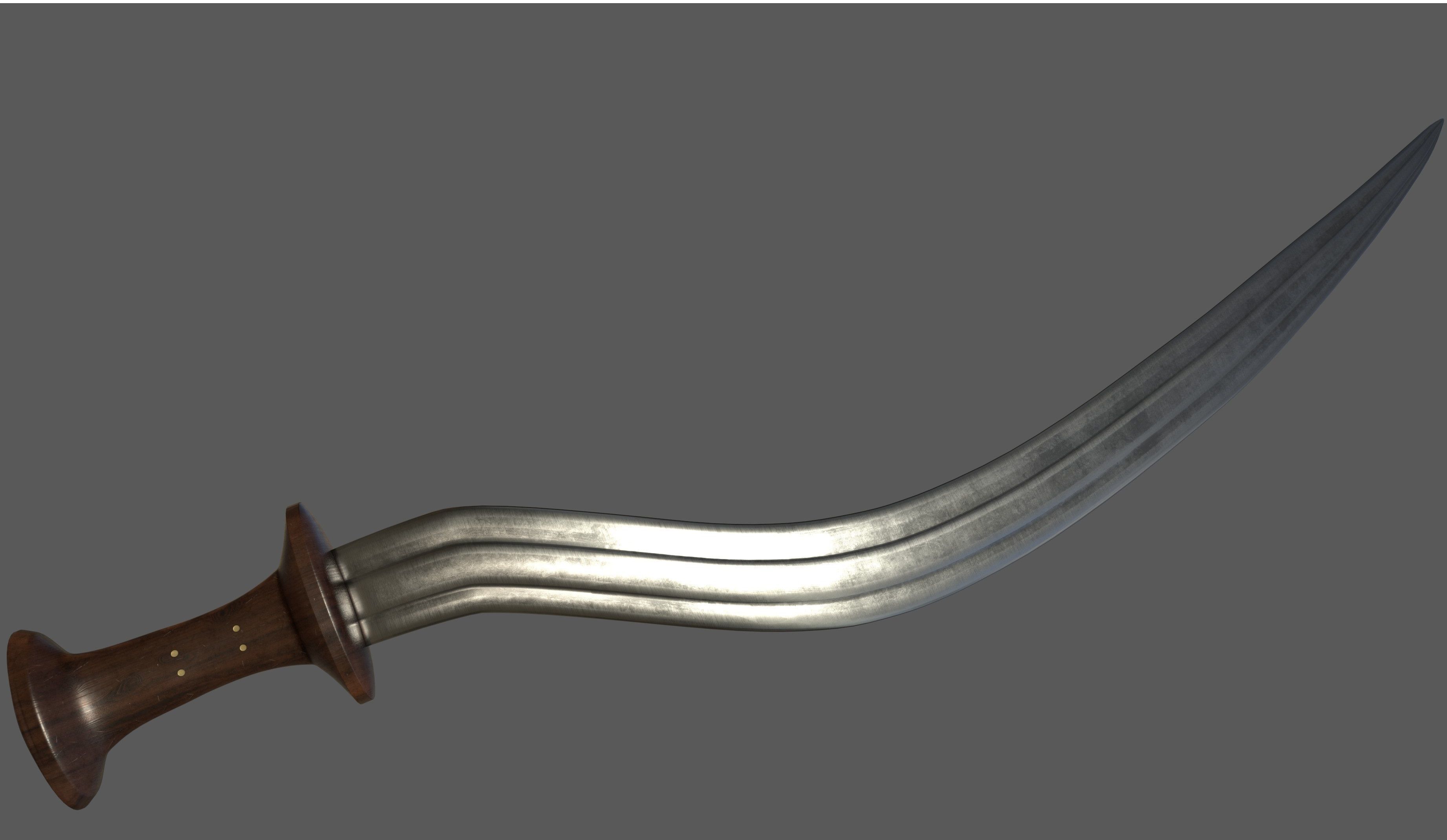 Shotel Sword 3D model_3