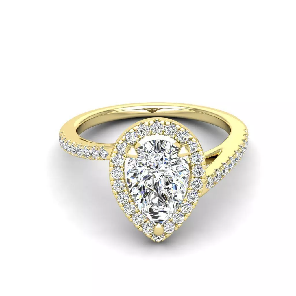 Engagement ring Vanessa pear 3D print model