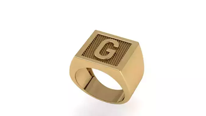 letter G ring 3D print model letter G ring 3D print model