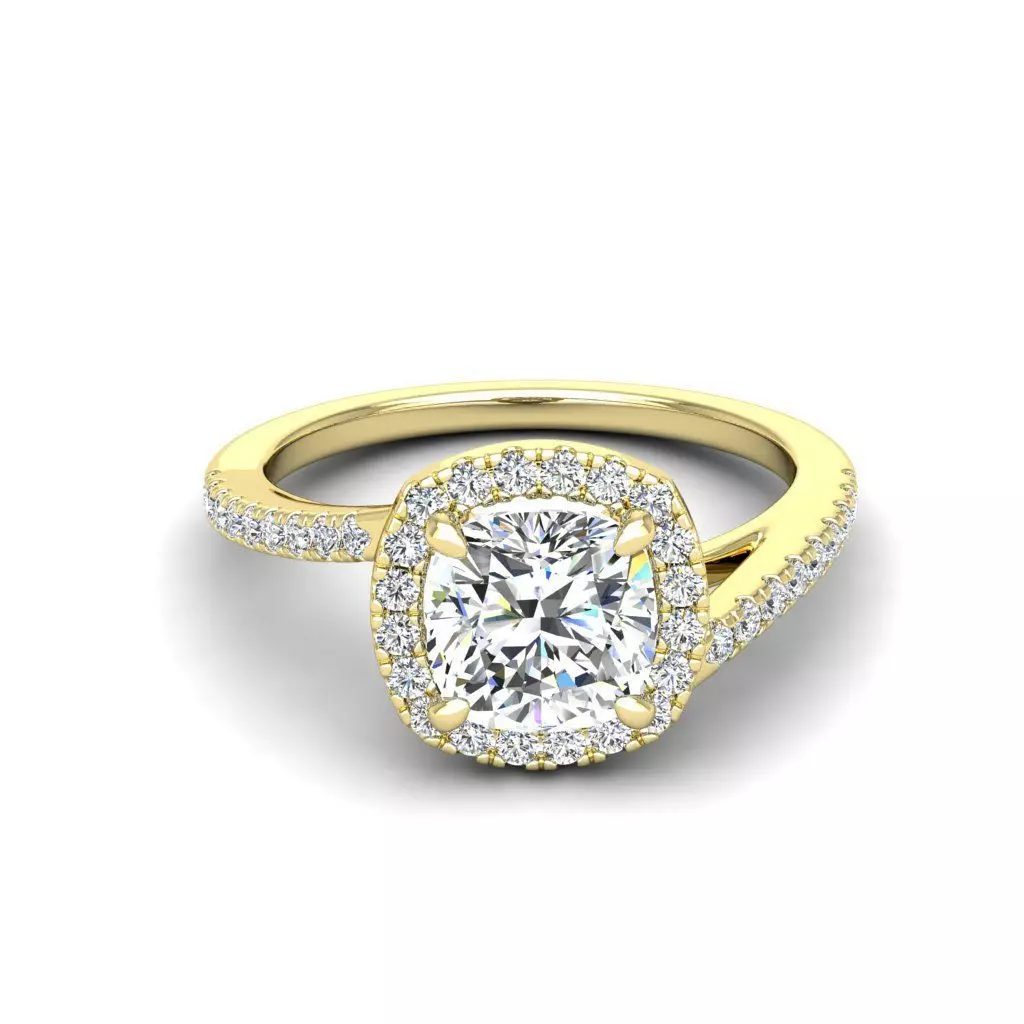 Engagement ring Vanessa qushion 3D print model