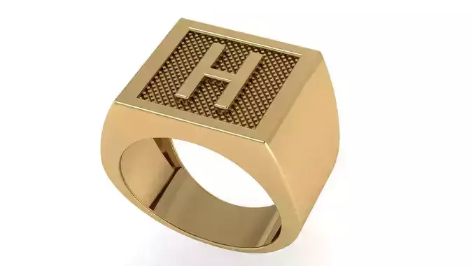 letter H ring