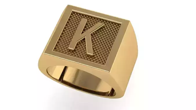 letter K ring 3D print model letter K ring 3D print model