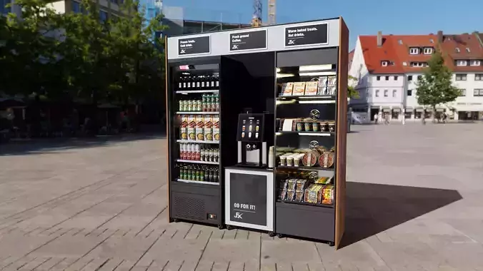 PBR-Self-service beverage cabinet combination 3D model