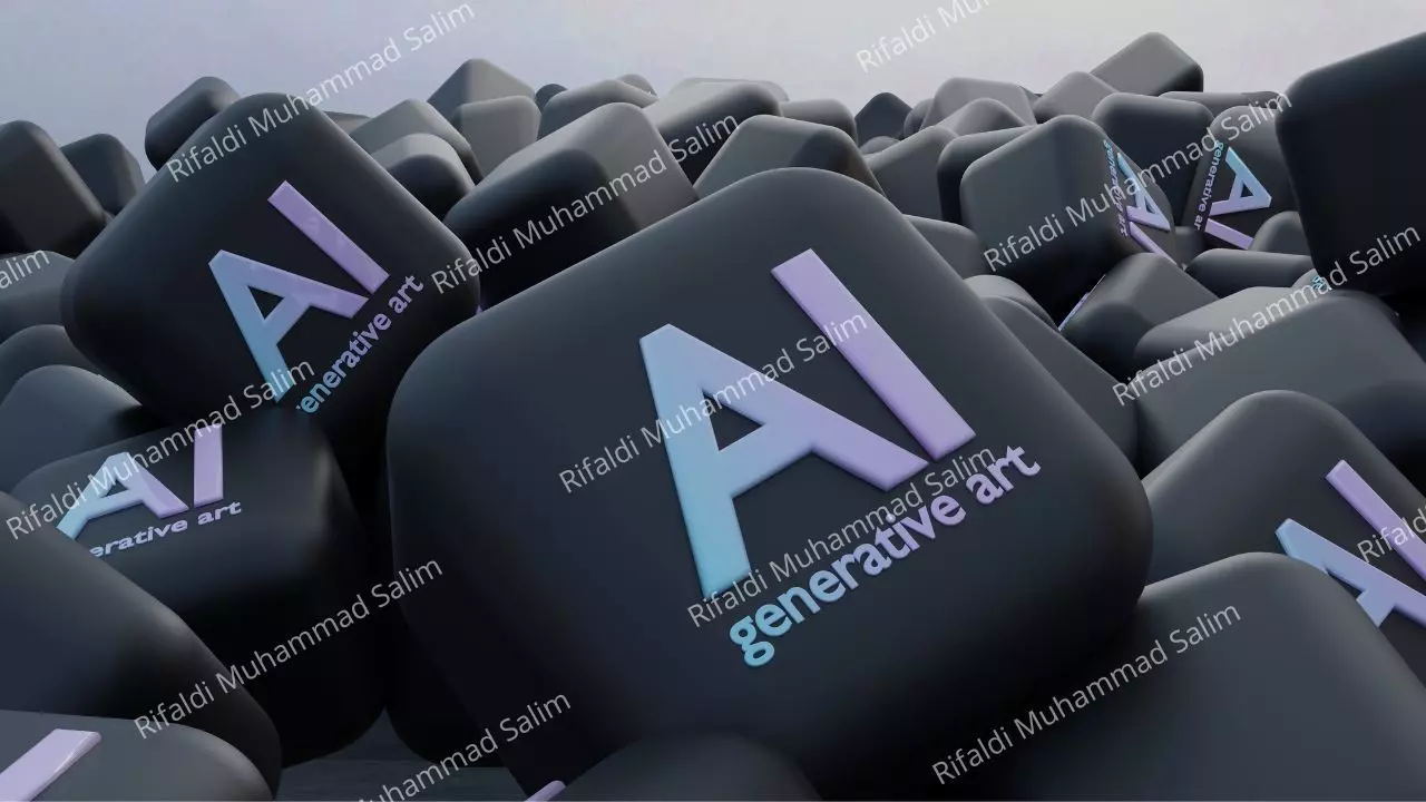 Generative Elegance Icon AI Illustration 3D model_0