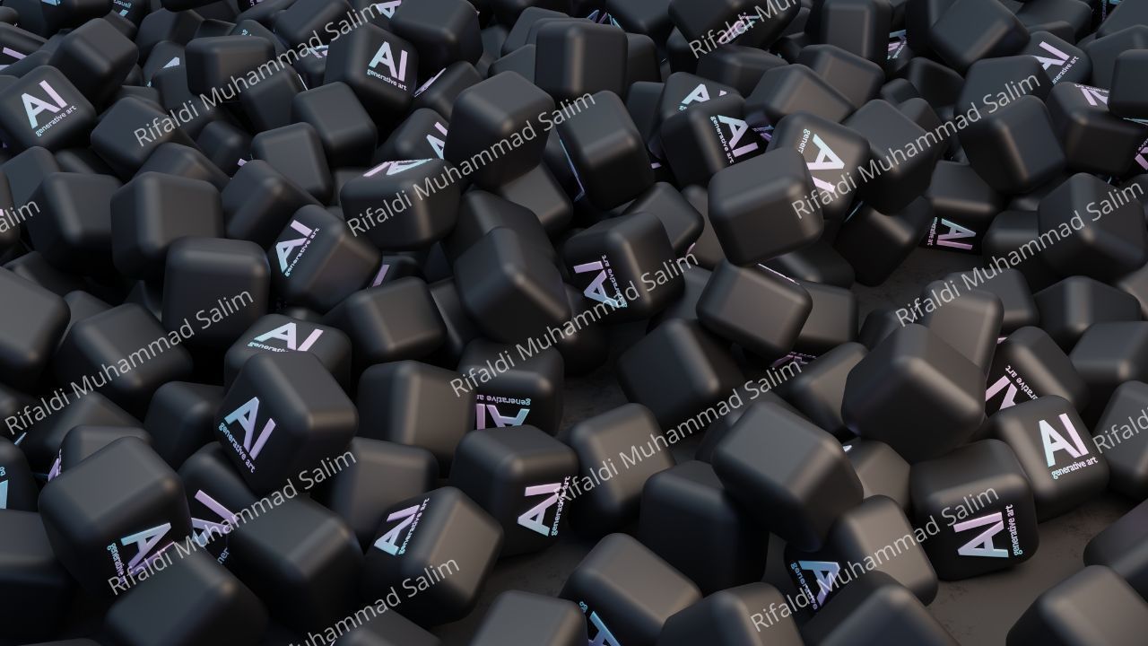 Generative Elegance Icon AI Illustration 3D model_1