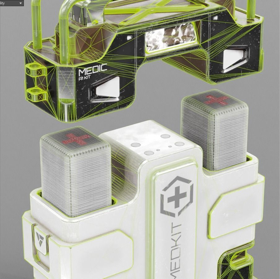 Sci-fi Advance MedKit PBR Low-poly 3D model_14