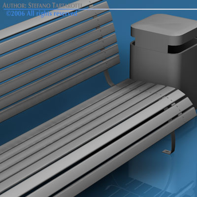 Park benches collection 3D model_3
