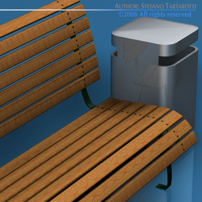 Park benches collection 3D model_4