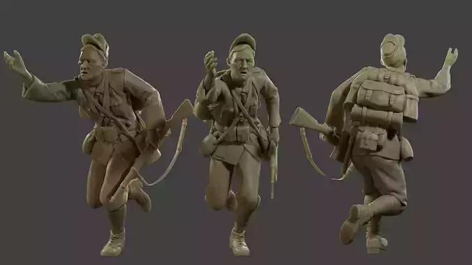 Italian soldier Run ww2 IT10 3D print model