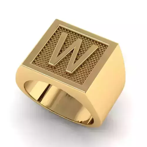 letter W ring 3D print model