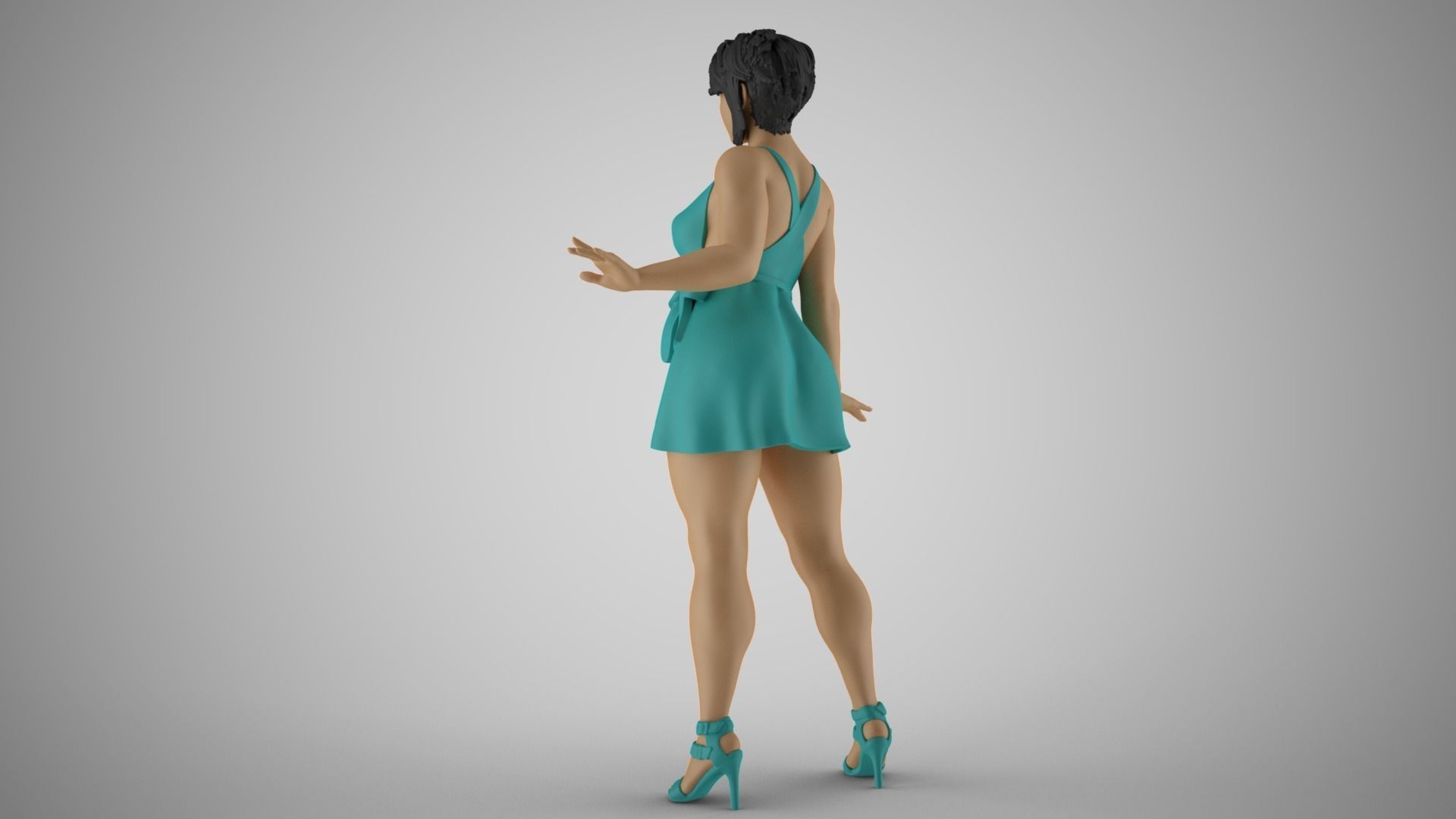 Pretty Girl with Hands on Side 3D print model_8