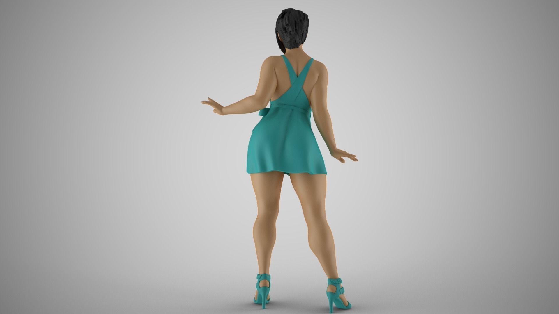 Pretty Girl with Hands on Side 3D print model_14