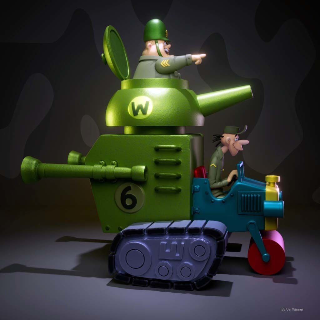 Sergeant Blast and The Private Meekly 3D print model_3