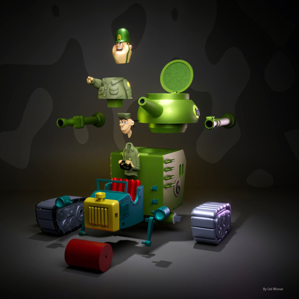 Sergeant Blast and The Private Meekly 3D print model_6