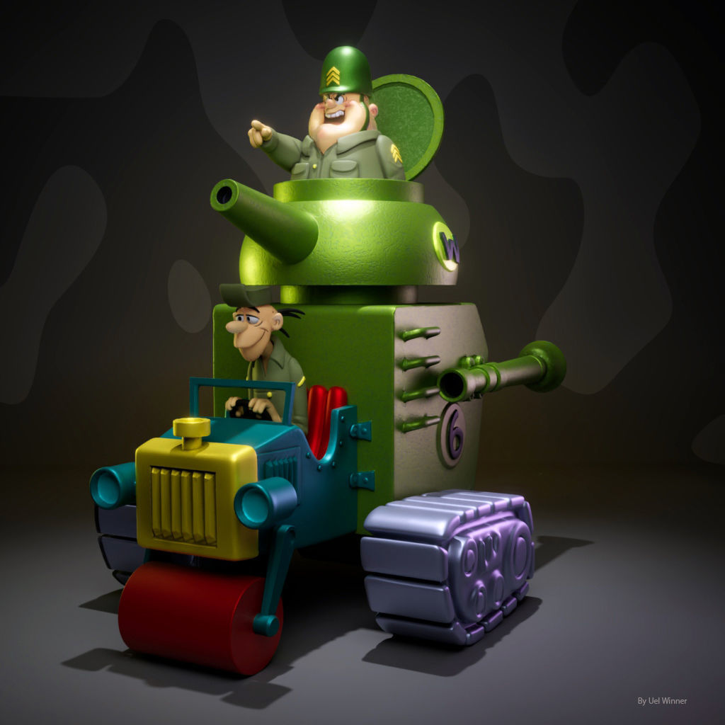 Sergeant Blast and The Private Meekly 3D print model_1