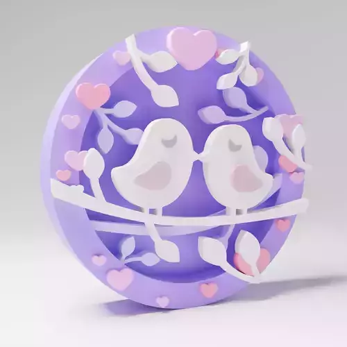 Valentine birds wedding STL 3d printing file mold-ready