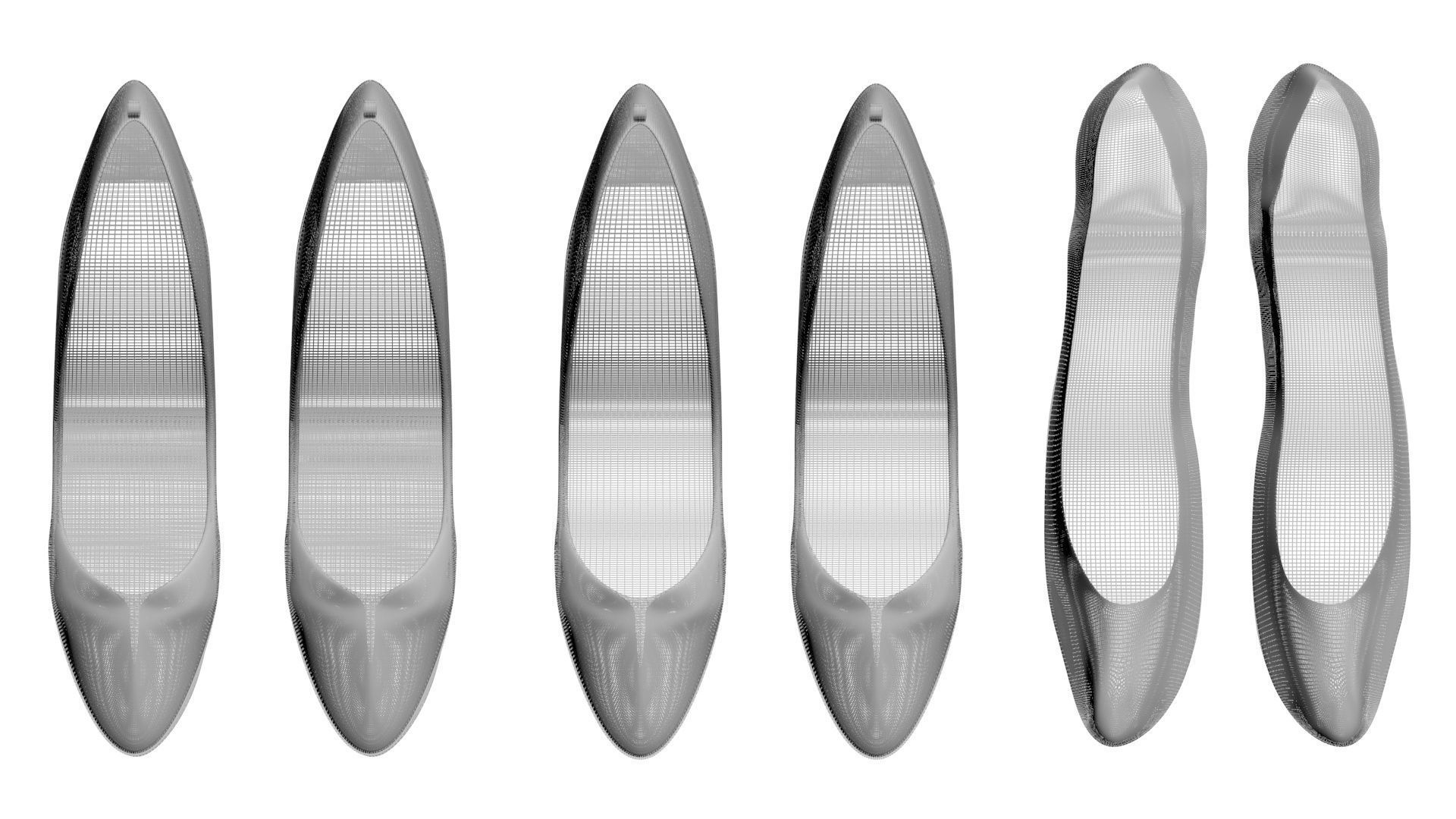 Transparent Woman Shoes Set 3D model_16