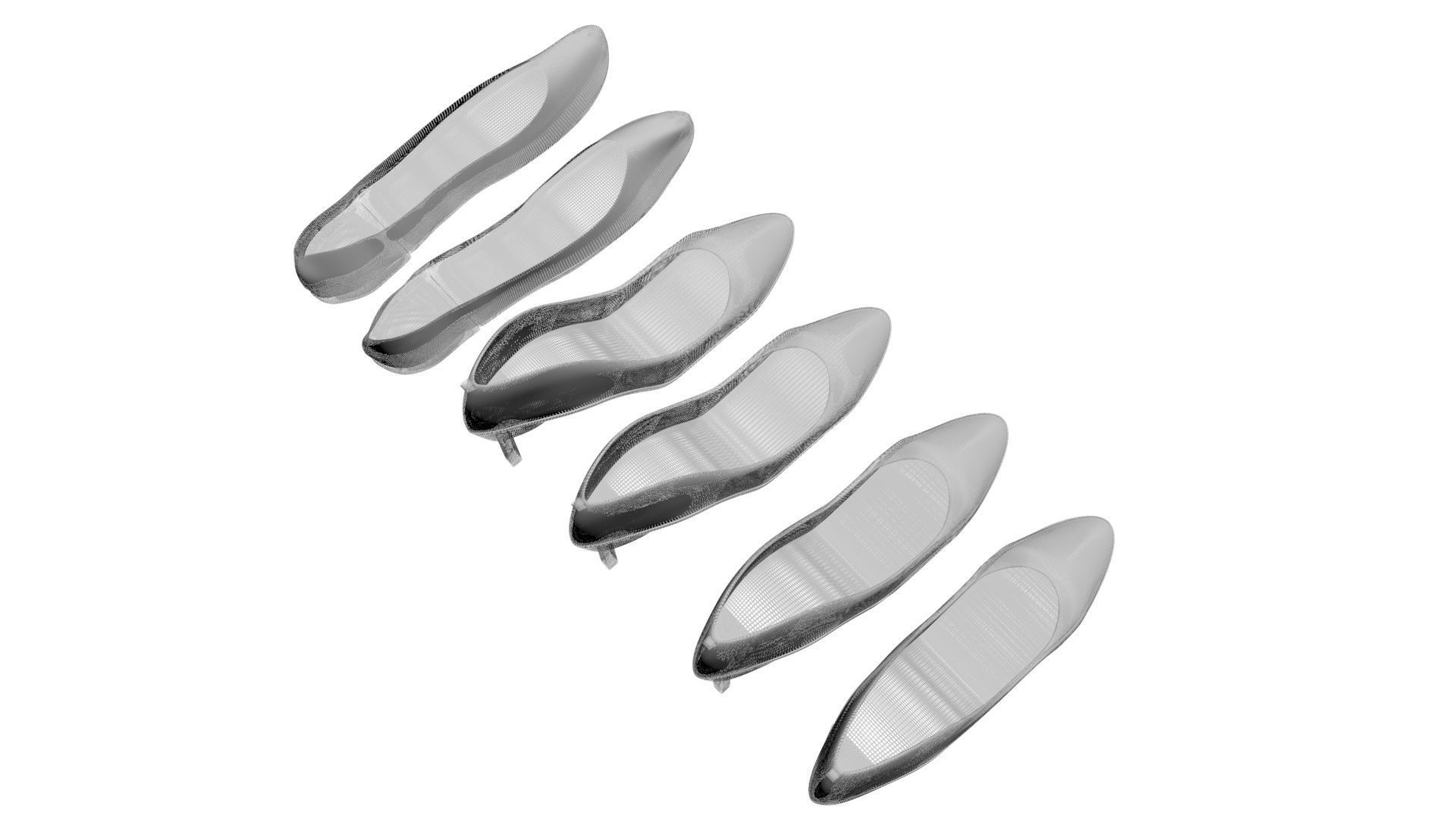 Transparent Woman Shoes Set 3D model_14