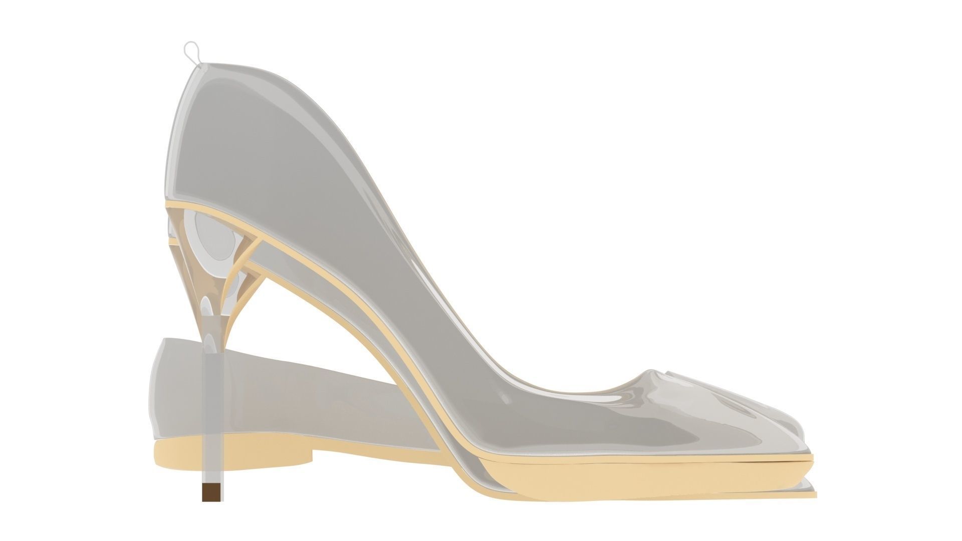 Transparent Woman Shoes Set 3D model_7