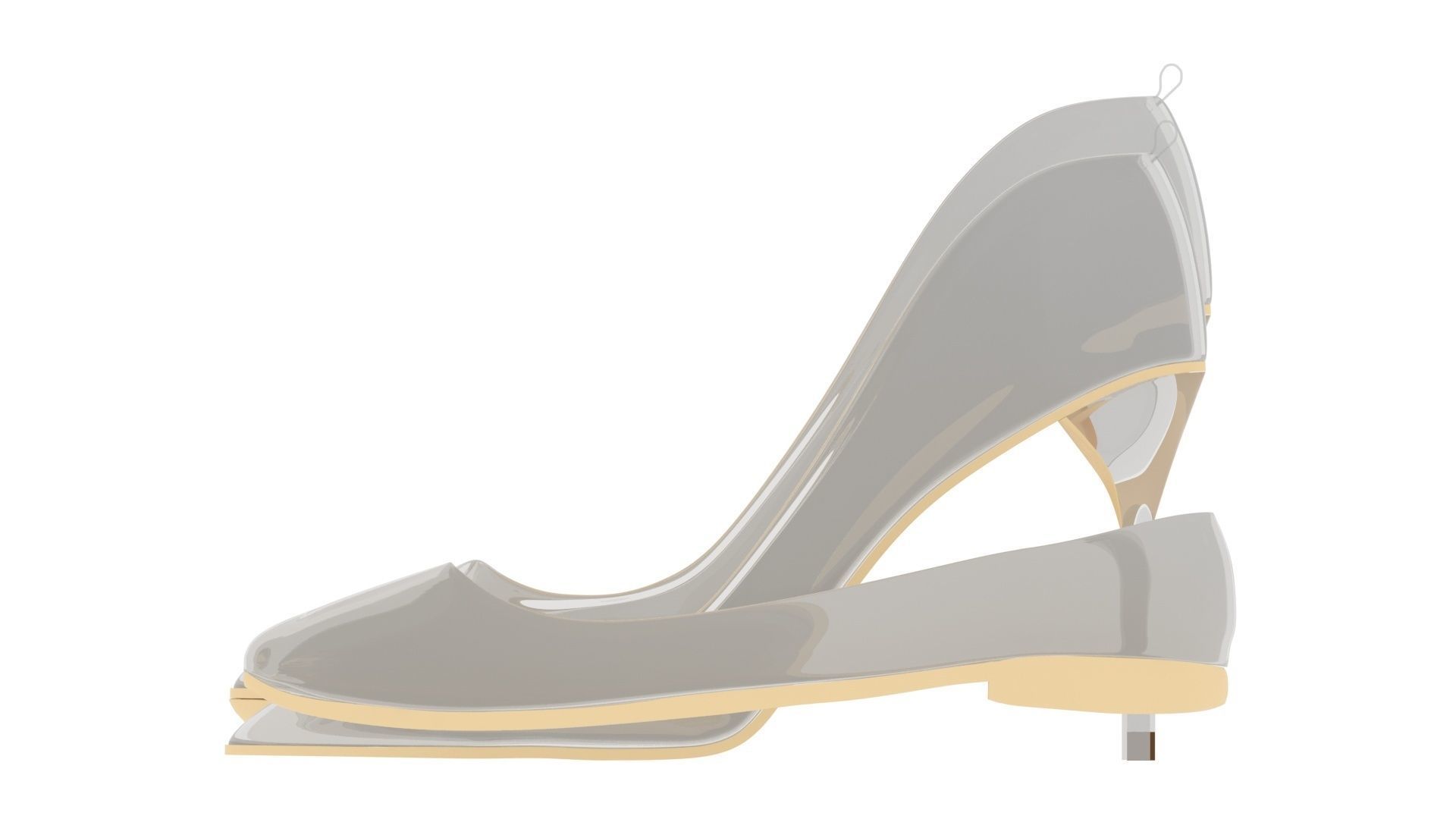 Transparent Woman Shoes Set 3D model_10