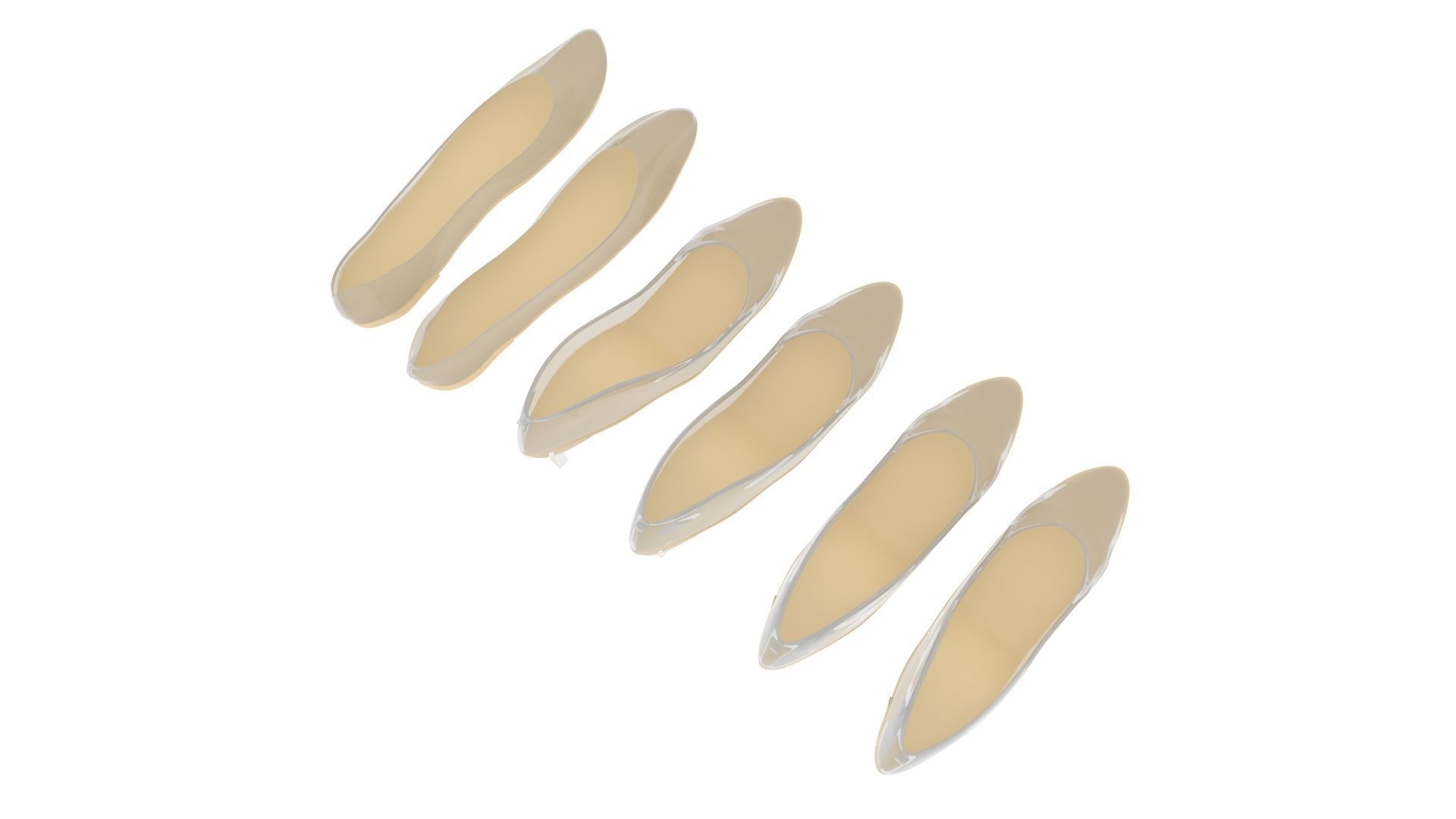 Transparent Woman Shoes Set 3D model_3
