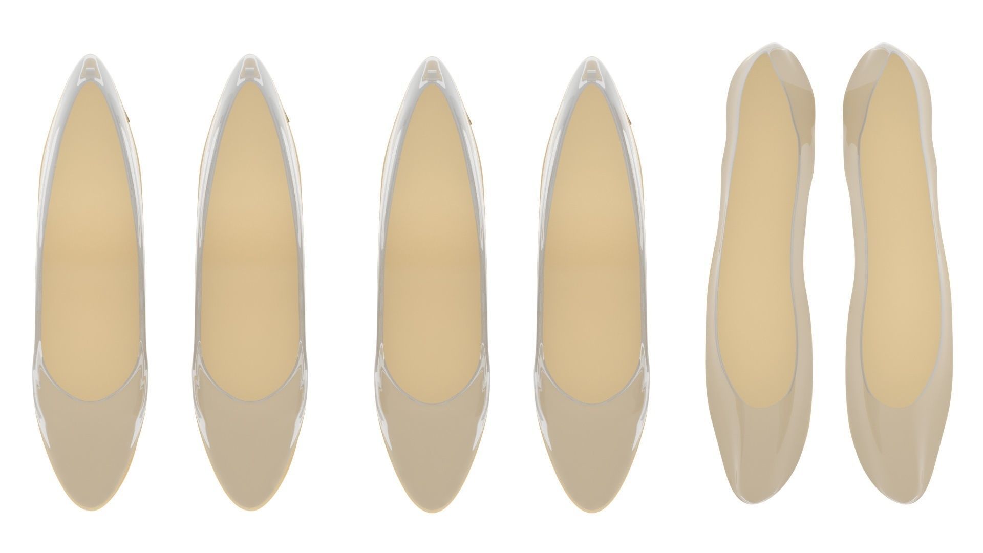 Transparent Woman Shoes Set 3D model_5