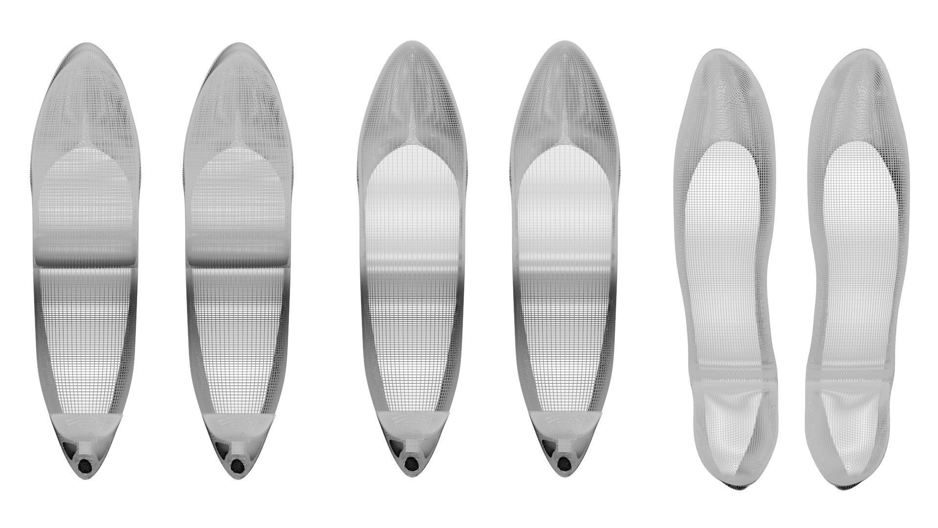 Transparent Woman Shoes Set 3D model_19