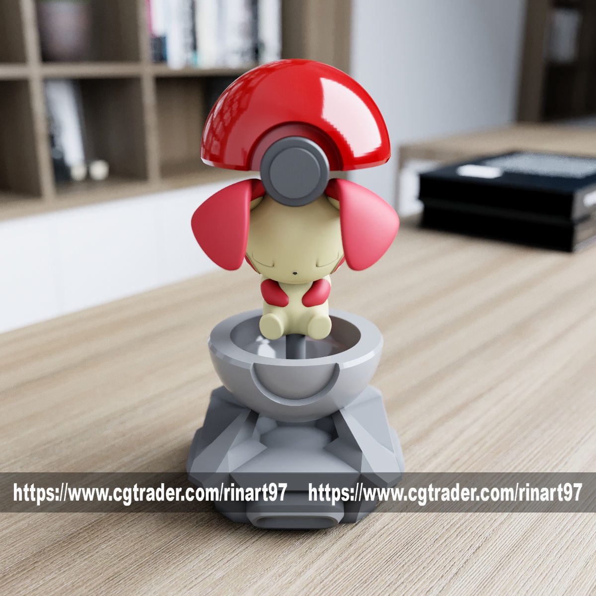 Plusle in the Pokeball from pokemon 3D print model_9