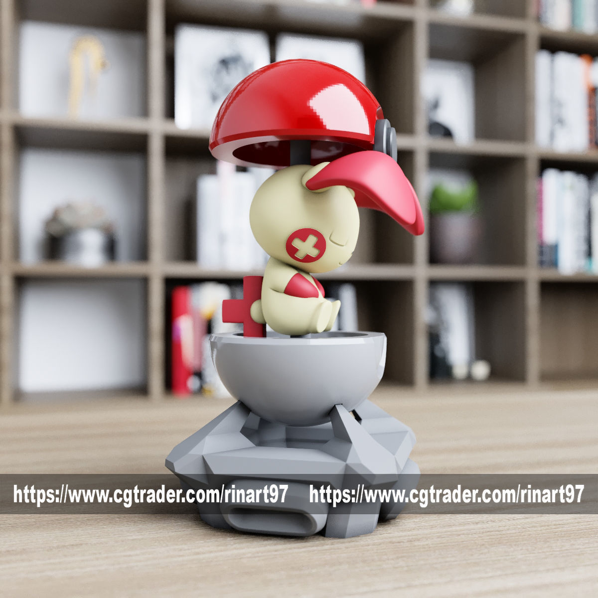 Plusle in the Pokeball from pokemon 3D print model_3