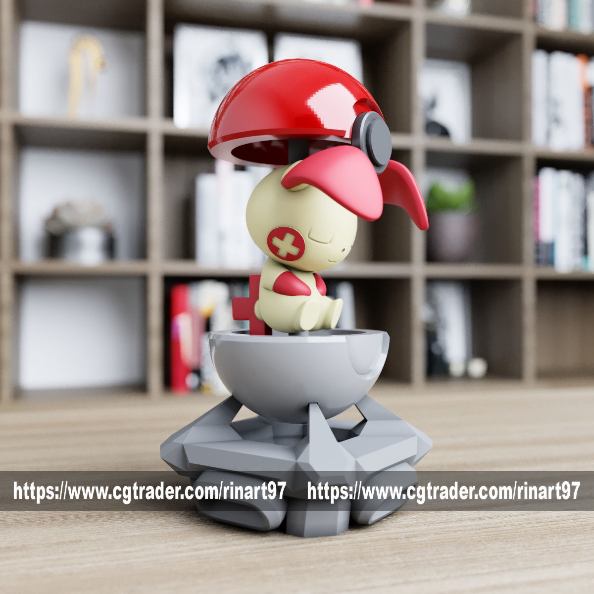 Plusle in the Pokeball from pokemon 3D print model_2