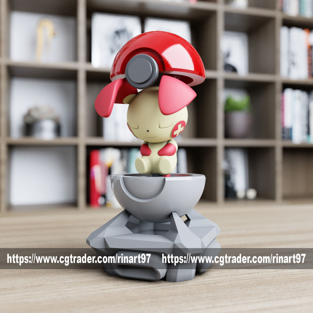 Plusle in the Pokeball from pokemon 3D print model_5
