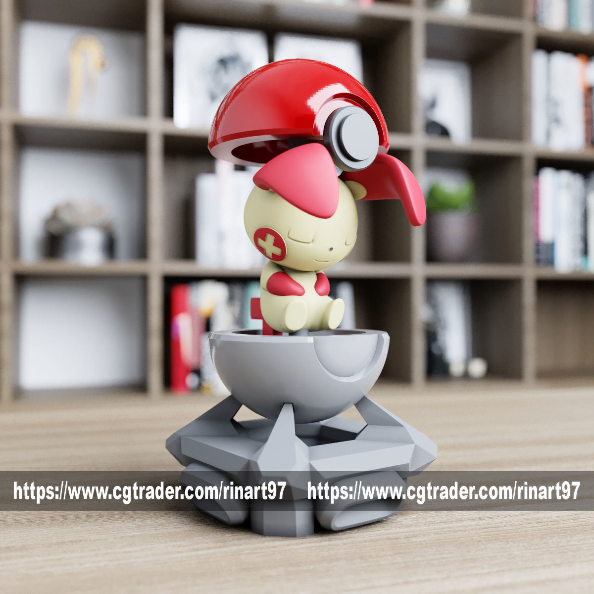 Plusle in the Pokeball from pokemon 3D print model_1
