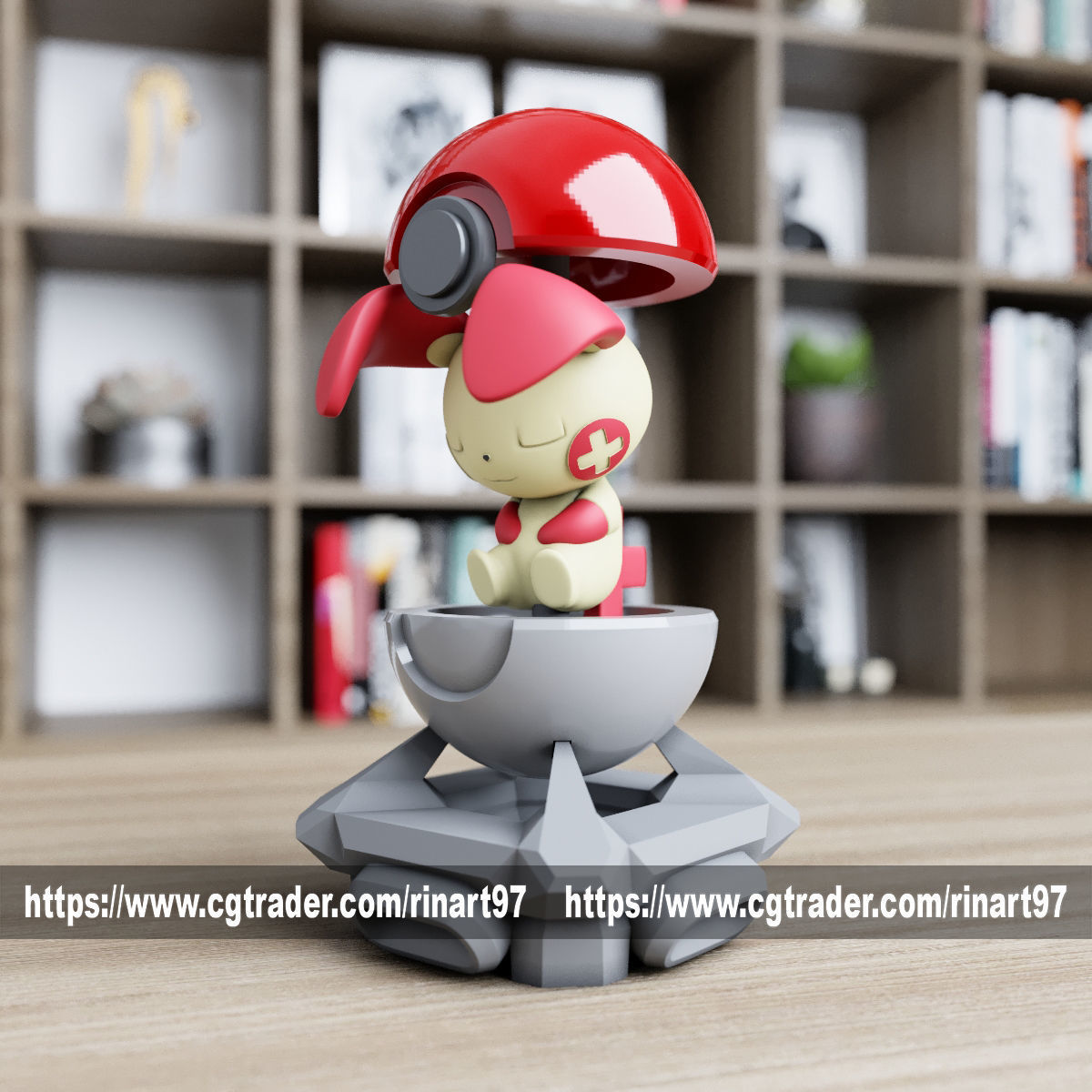 Plusle in the Pokeball from pokemon 3D print model_6